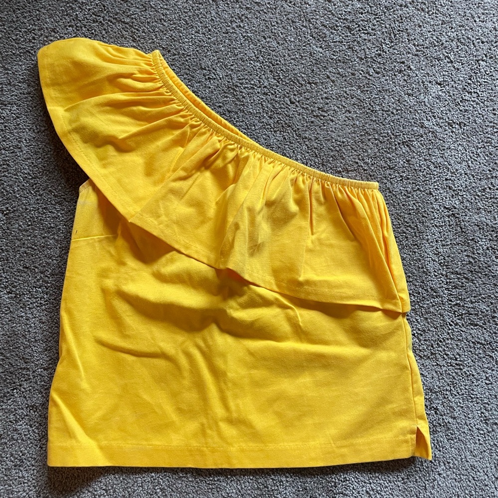 One-shoulder top, sunshine yellow